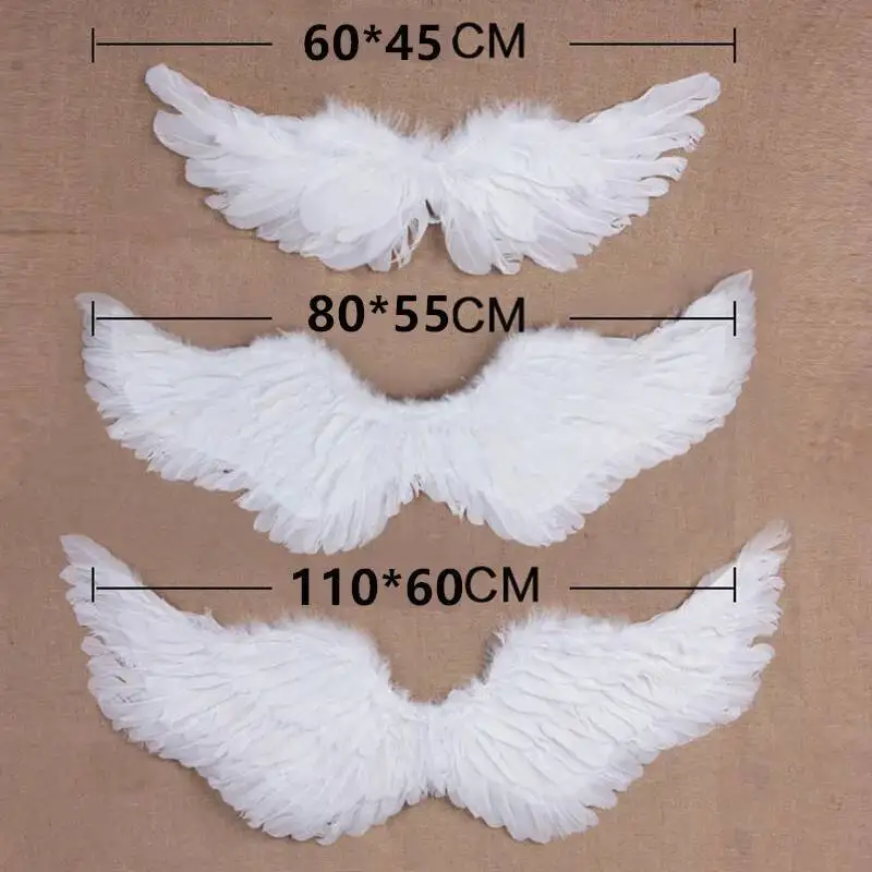 Asas de anjo penas brancas andorinha voadora interpretada adereços de halloween noiva flor menina vestido cosplay trajes de anime