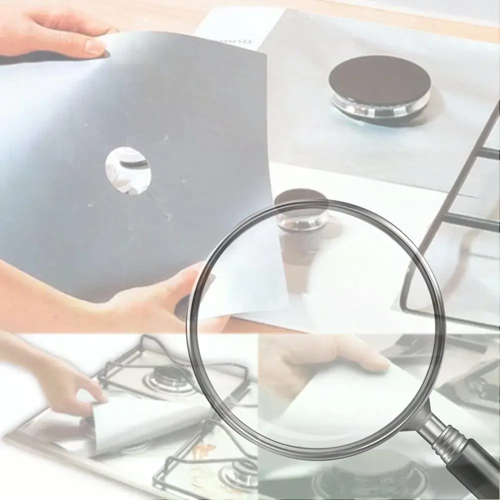 

4Pcs Gas Cooker Cover Non-Stick Gas Stove Protector Cover Heat Resistant Reusable Stove Clean Mat Cuttable for Cooking