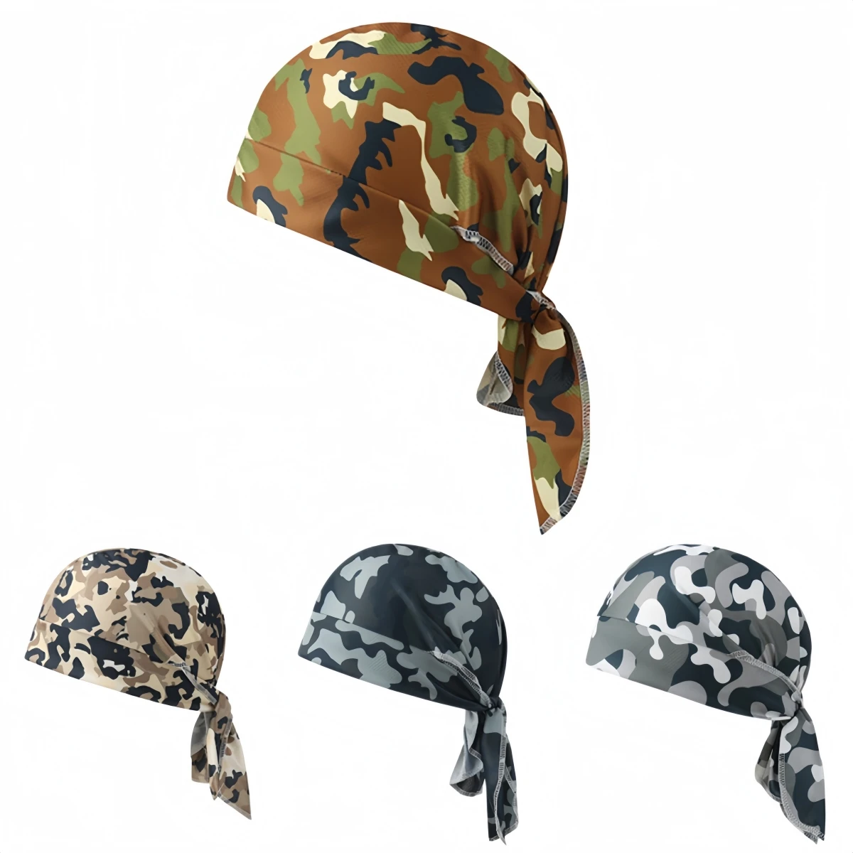 Men's Camouflage Breathable Headband Bandana Handkerchief Pirate Hat Cycling Hood Sun Protection Sports Printed Headscarf