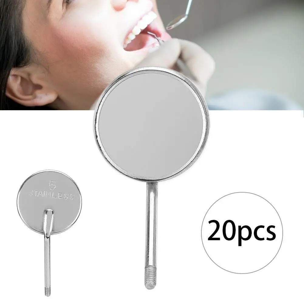20 قطعة من مرايا الفم للأسنان من الفولاذ المقاوم للصدأ أداة رأس منظار الأذن للعناية بالفم وتنظيف الأسنان #2