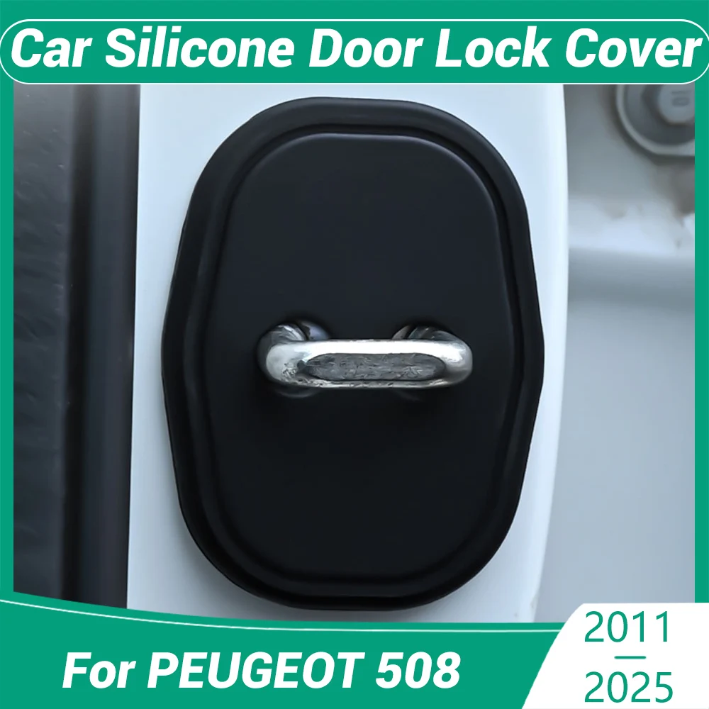 

For PEUGEOT 508 2011-2025 Car Decorat Protecte Door Lock Cover Decoration Accessories Silicone Mute Damping Cushion