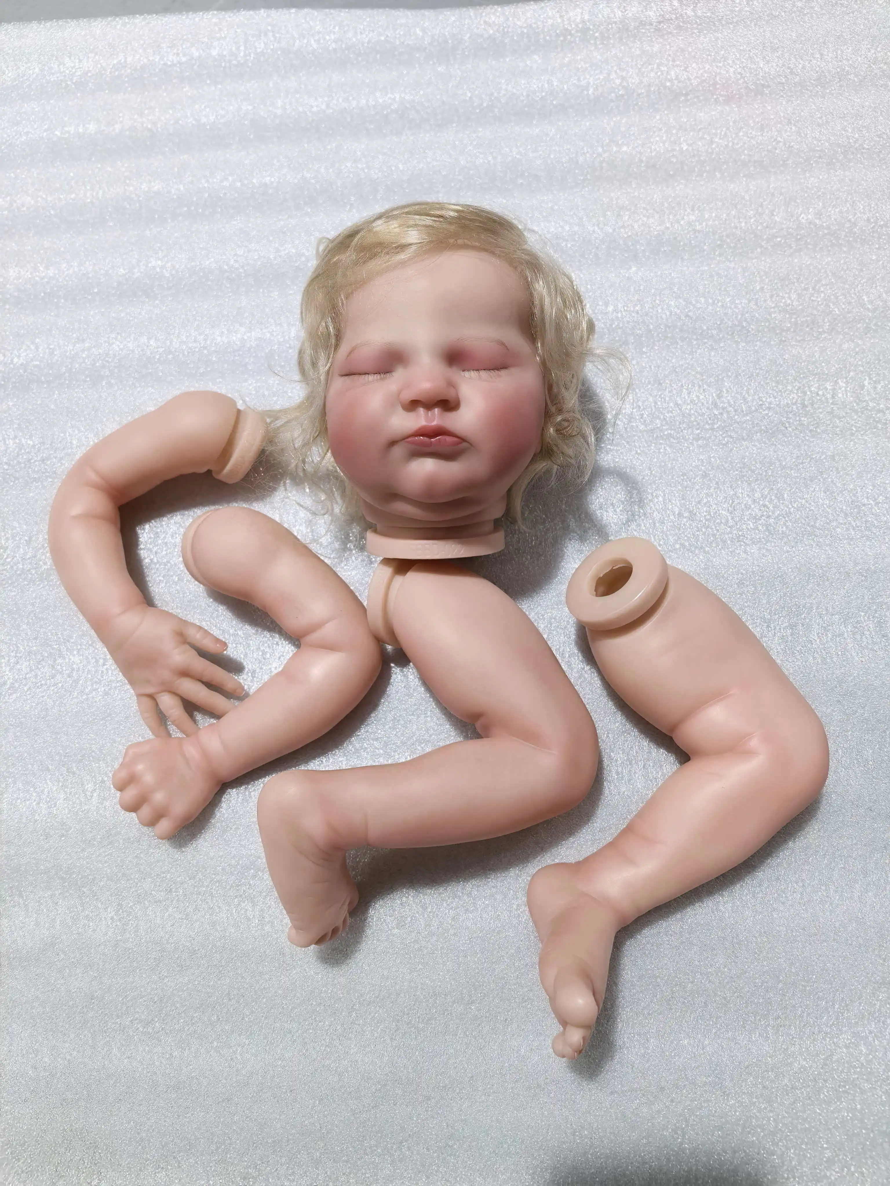 Quinlyn 19inch Reborn Doll Kit NPK Lifelike Soft Touch Painted Unfinished Baby Doll Parts for DIY Crafters
