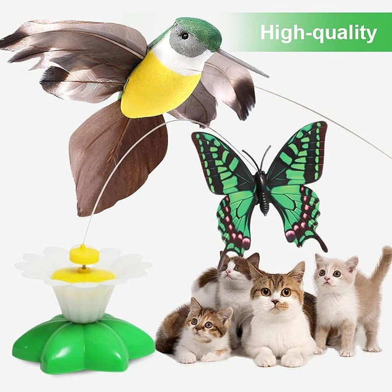 

Cat Toy Intelligent Automatic Rotating Cat Teaser Flying Birds Butterflies Smart Cat Toy Electric Kitty Hunting Game