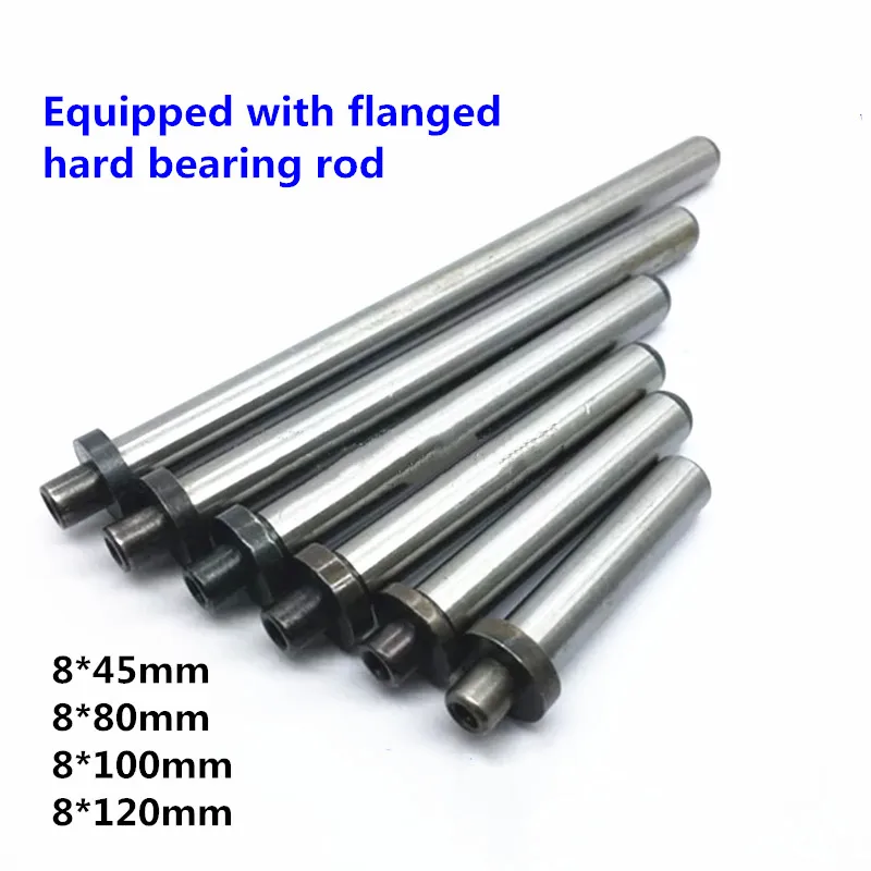 

2PCS Bearing Rod 8* 45/80/100/120mm M4 Tooth Belt Flange Reinforced Guide Column Support Rod Test Stand Accessories