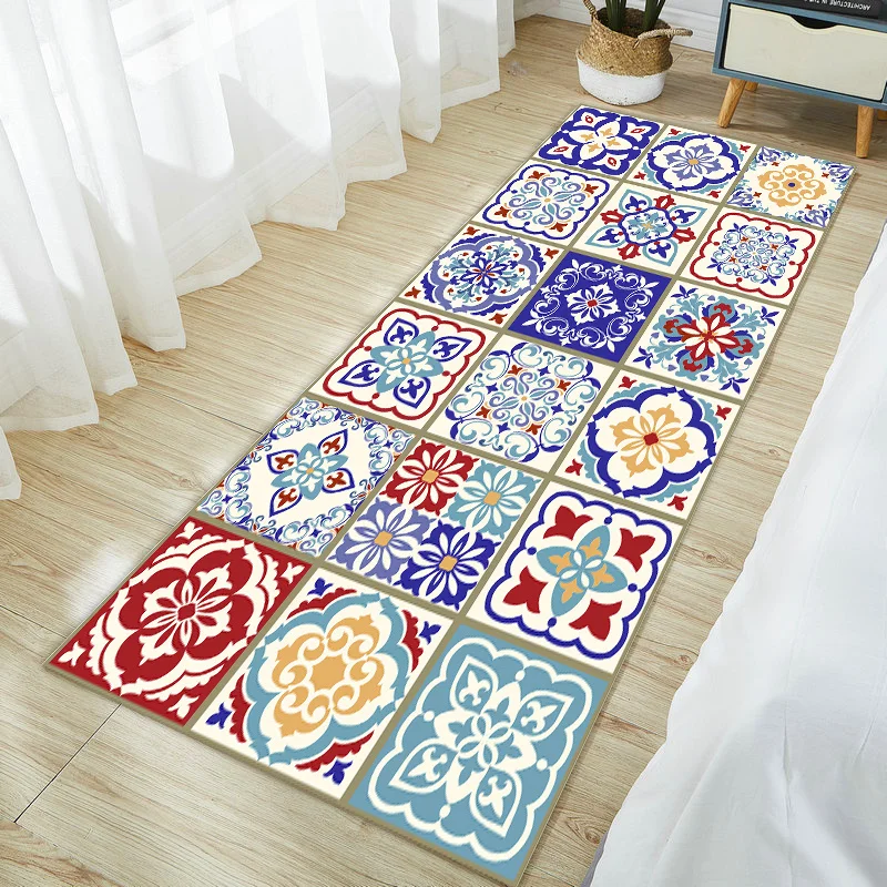 Antislip Bedroom Rug Kitchen Floor Mats Boho Entrance Door Mat Decor Flannel Anti-Slip Kitchen Rug Hallway Carpet Home Decor