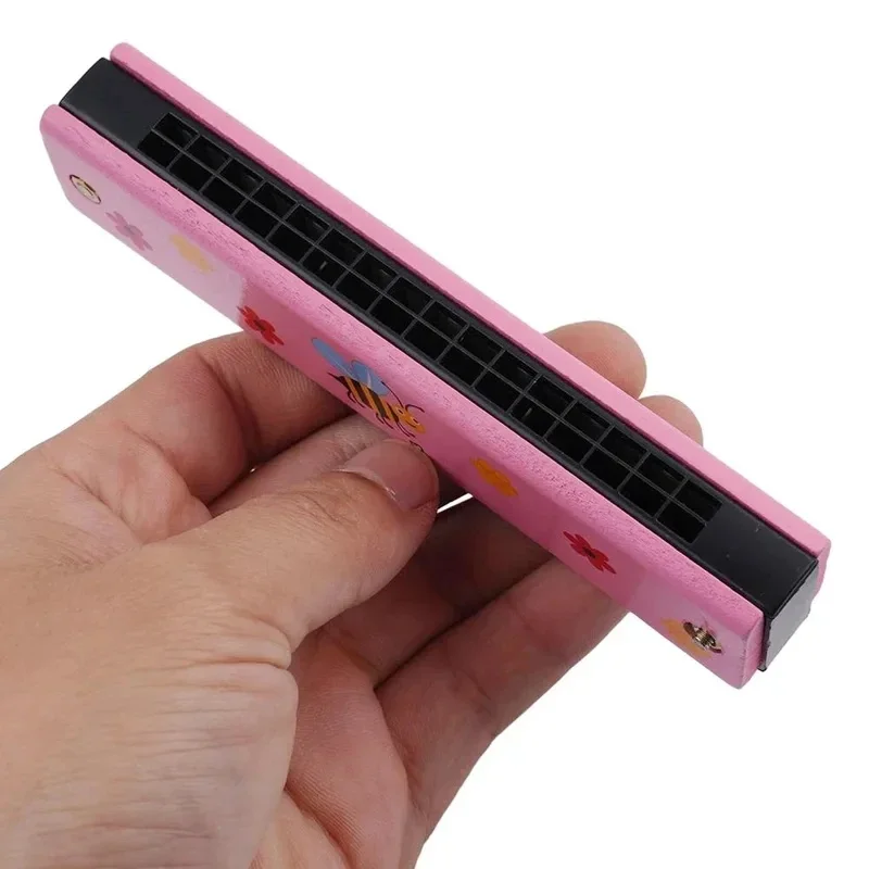 1-3Pcs 16 Holes Harmonica Mouth Organ Kids Exquisite Light-Weight Design Wooden-Harmonica Designed Educational Toy Harmonica