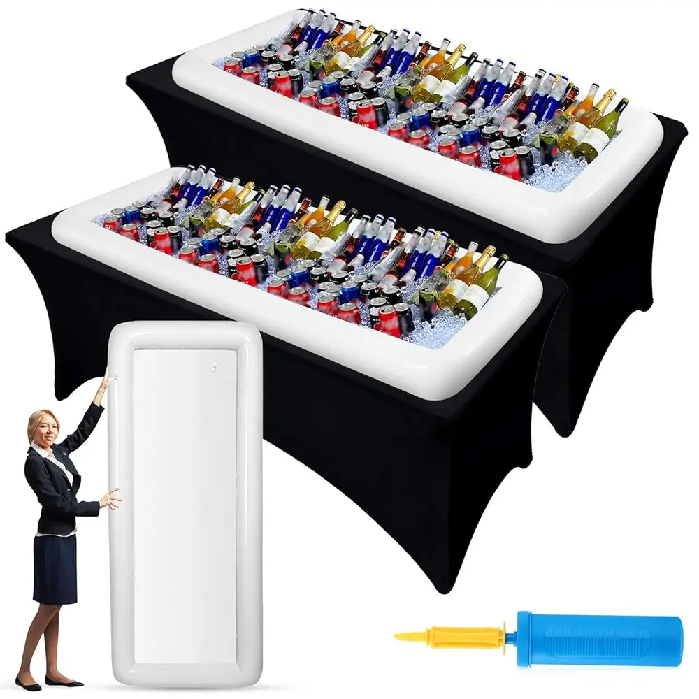 

Large Inflatable Serving Bar 72 X 30 X 5'' Inflatable Ice Serving Buffet Bar Inflatable Cooler Ice Buffet Salad Serving Trays