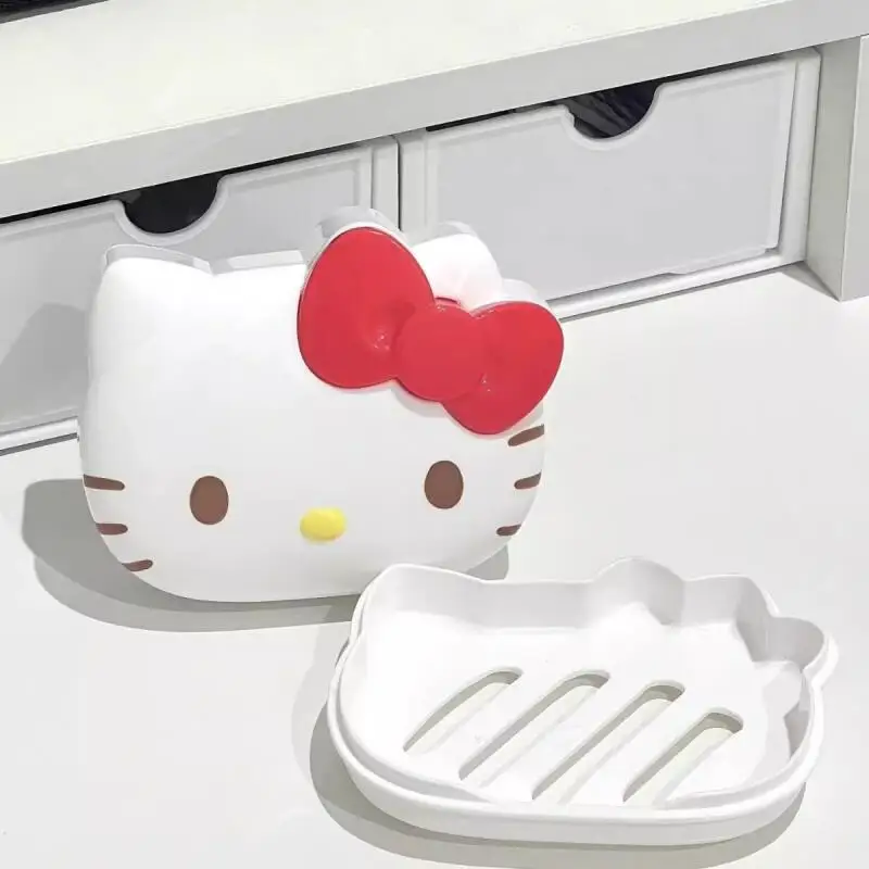 

Коробка для мыла с героями мультфильмов «Hello Kitty», подставка для хранения мыла в ванной комнате, дренажное хранение и хранение в общежитии, подарок на день рождения для девочек