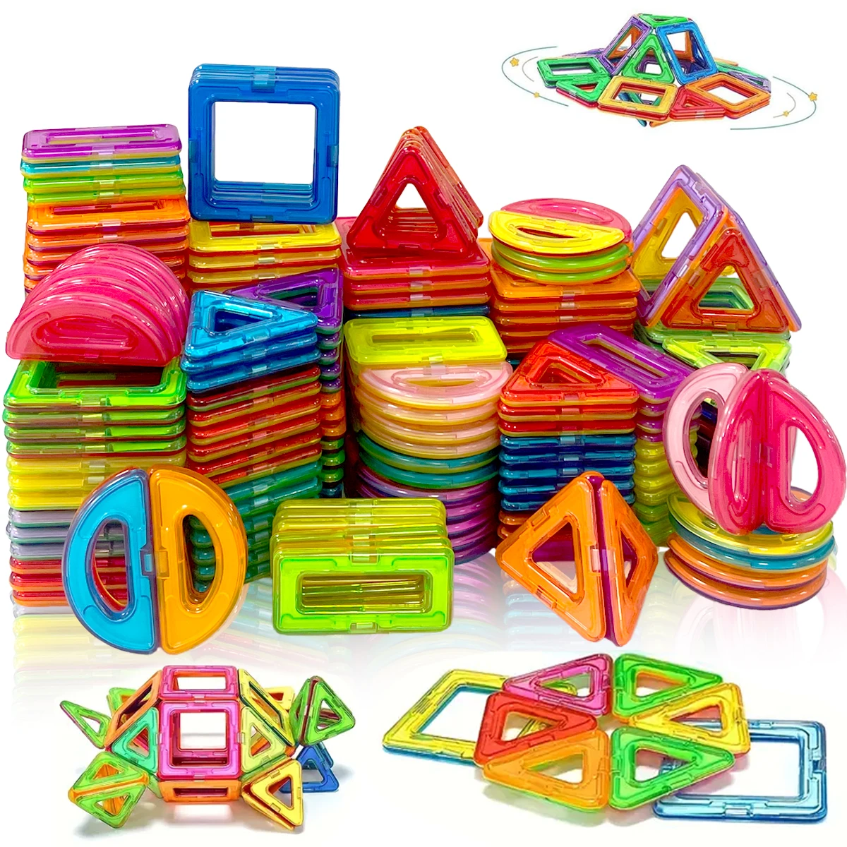 ชุดตัวต่อแม่เหล็ก 3 มิติ STEM ของเล่นเสริมพัฒนาการ สำหรับเด็กอายุ 3 ปีขึ้นไป ของขวัญวันเกิดสำหรับเด็กชายและเด็กหญิง 30/50/90/140 ชิ้น