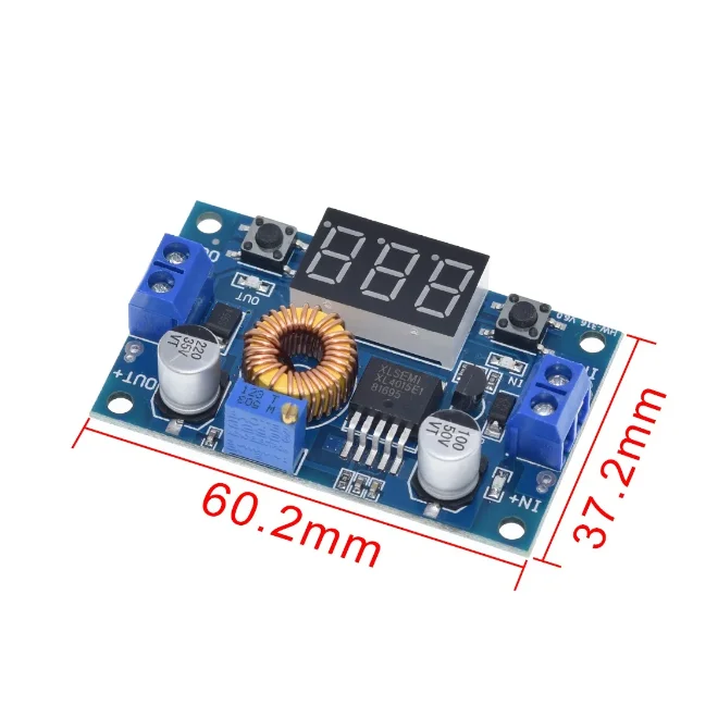 XL4015 5A 75W High Power DC-DC Adjustable Buck Regulator with Digital Voltmeter Module