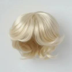 Doll Wigs  JD075 1/6 1/8 1/4 1/3 Short Boyish Cupid  Curls Synthetic Mohair  BJD Wigs 5-6