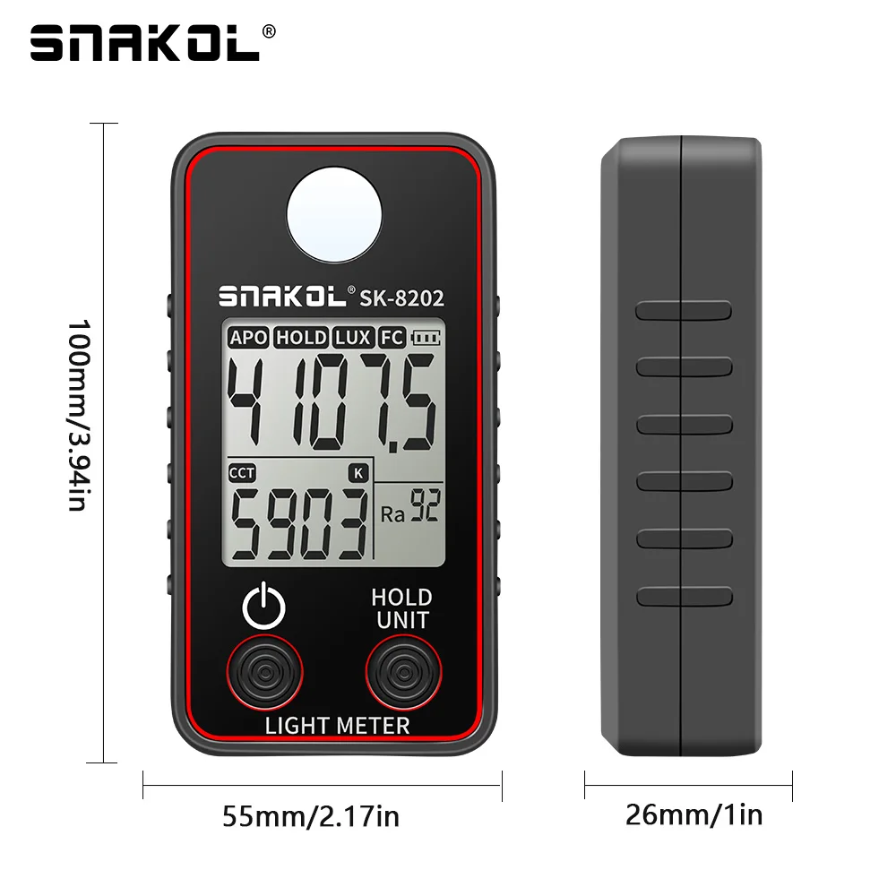 Imagem -06 - Digital Luxmeter Iluminador Medidor de Iluminação Tester Photometer Luxometer 0.5300. 000 Lux Medidor de Luz fc