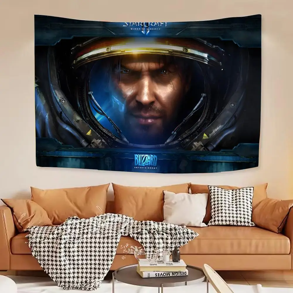 Cool game Star Craft Tapestry House Bedroom Living Bar Garden Microfiber Decoration Background