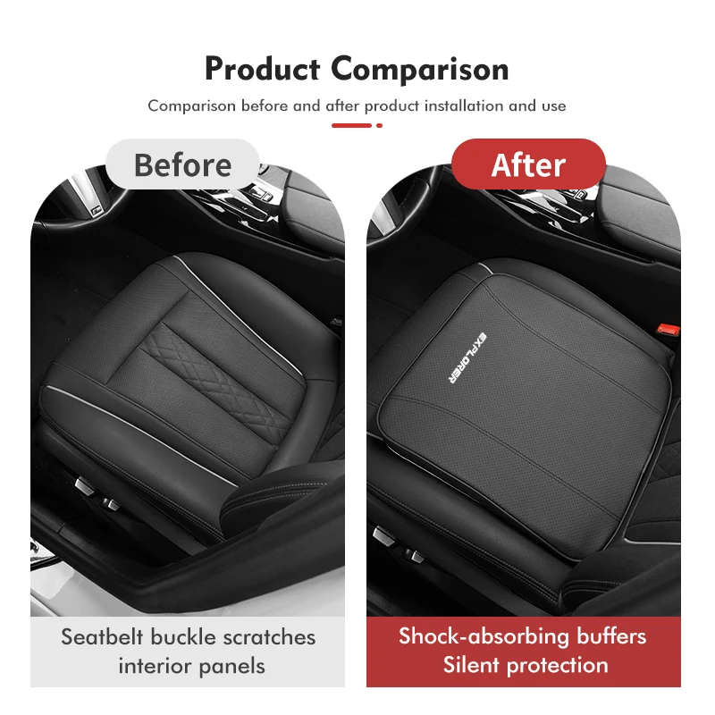 Leather Car Seat Cover Pad Non-Slip Mat Cushion Accessories For Ford mk2 mk3 Ranger Mondeo mk4 S-MAX Kuga Mustang Fusion - view 2