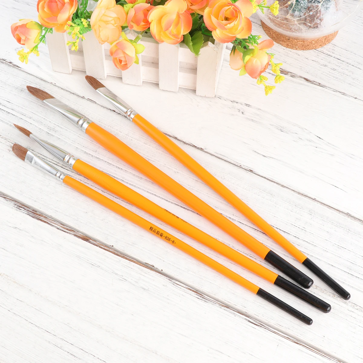 

6pcs Painting Brushes Brushes Watercolor Oil Child Detail Wooden Professional Drawing Set Art Supplies Safe Face