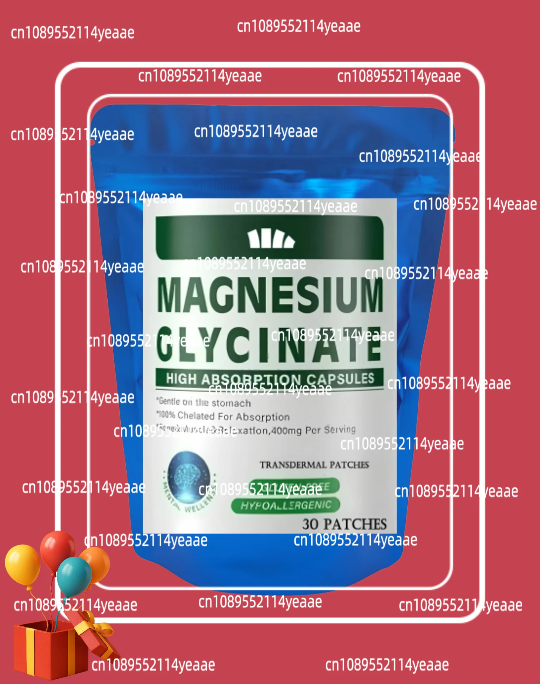 Magnesium Glycinate Transdermal Patches For Stress, Nerves, Sleep, Muscles, Metabolism 30 Patches