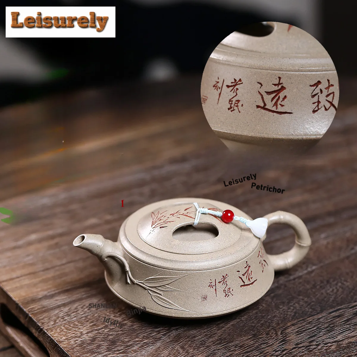 

230ml Classic Yixing Purple Clay Teapots Handmade Bamboo Segment Pot Raw Ore White Segment Mud Kettle Zisha Tea Set Tea Services
