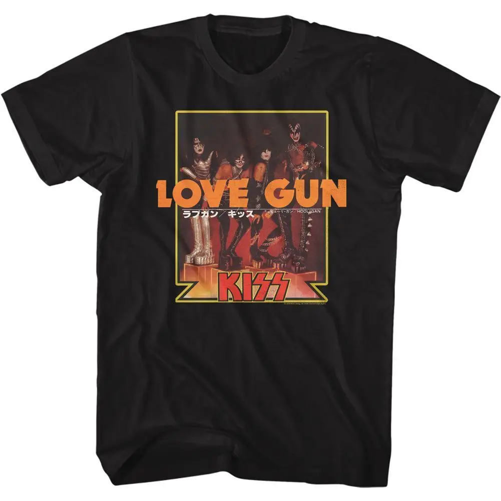 Kiss Love Gun Japanese Text Adult T Shirt