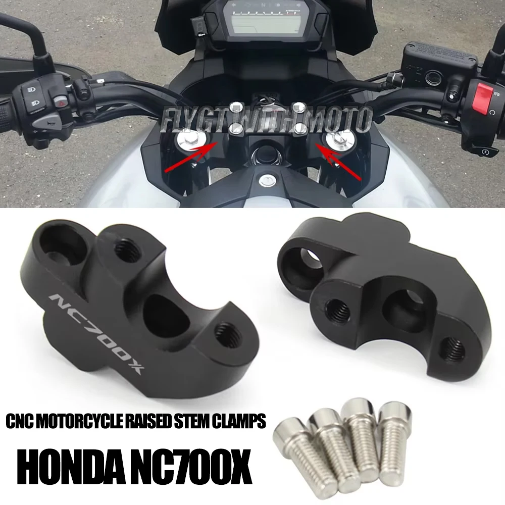 

New CNC Motorcycle Riser Lift Handlebar Clamp For Honda NC700X NC 700X NC700 X Handlebar Riser Kit 2012 2013