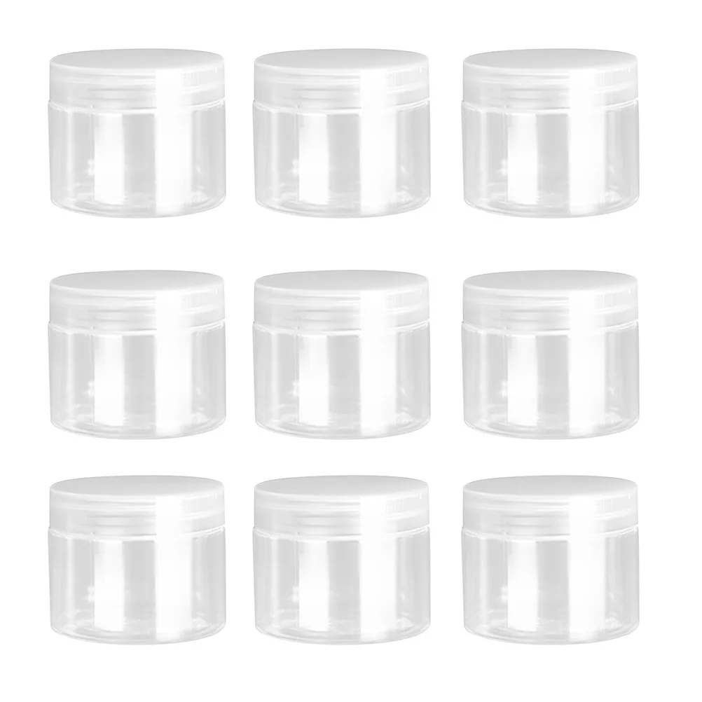 

10pcs 80Ml Jars Transparent Plastic Bottles Leakproof Storage Containers Empty Dispenser Tins Durable Lightweight