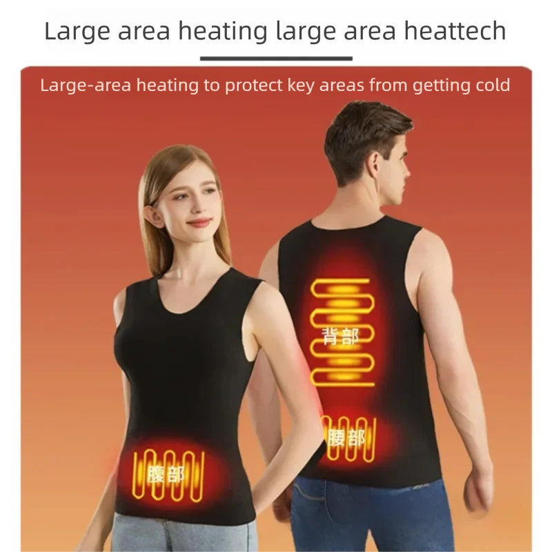Rompi Pemanas Listrik Pintar untuk Pria Wanita, Pakaian Dalam Termal Berlapis Bulu, Lapisan Dasar Tubuh, Pakaian Hangat Penghangat Diri