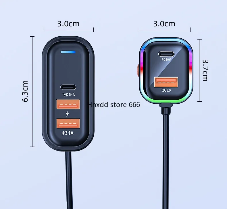 

Car mobile phone fast charging one to two usb conversion plug cigarette lighter