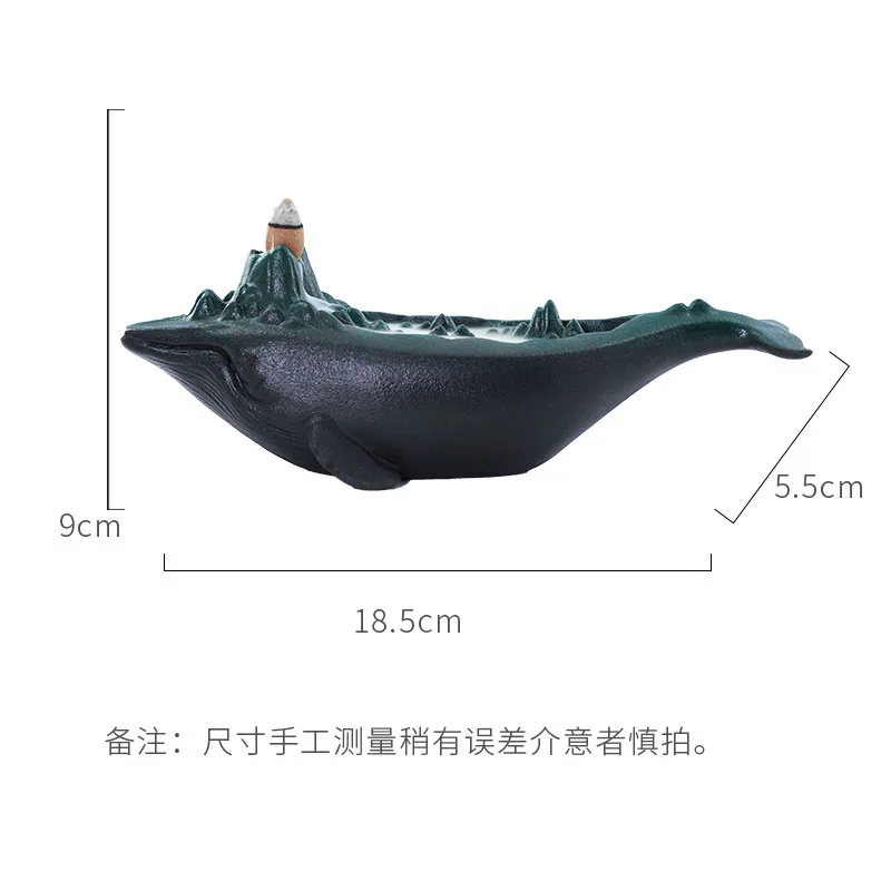 

New Ceramic Backflow Incense Whale Wave Creative Aromatherapy Burner Home Decor
