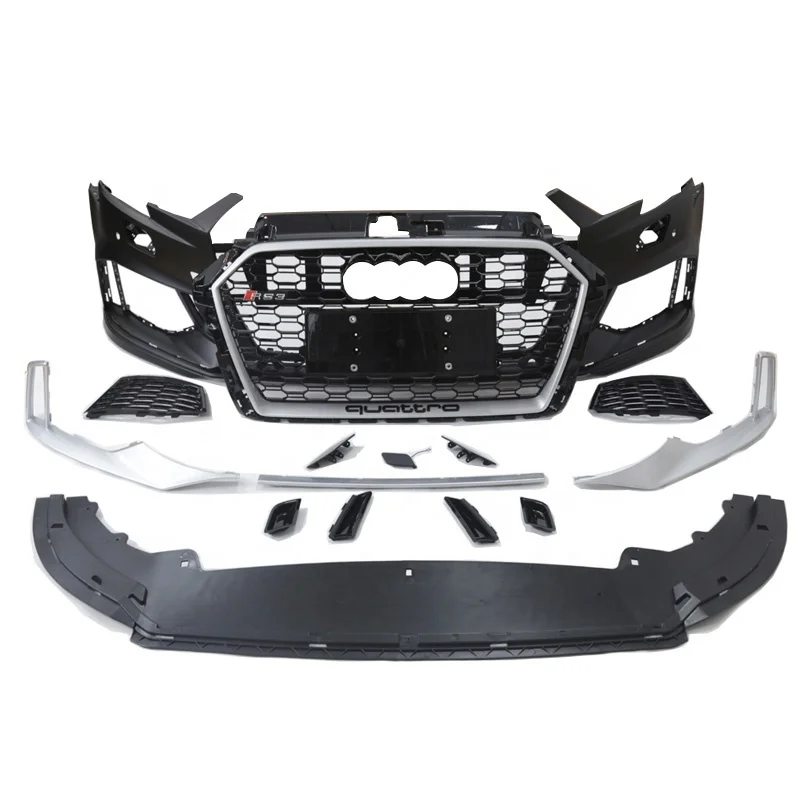 

Car Bodikits RS3 Car Auto Body Kit For Audi A3 S3 8V.5 High Quality Front Bumper With Grill For PP ABS Material 2017 2018 2019