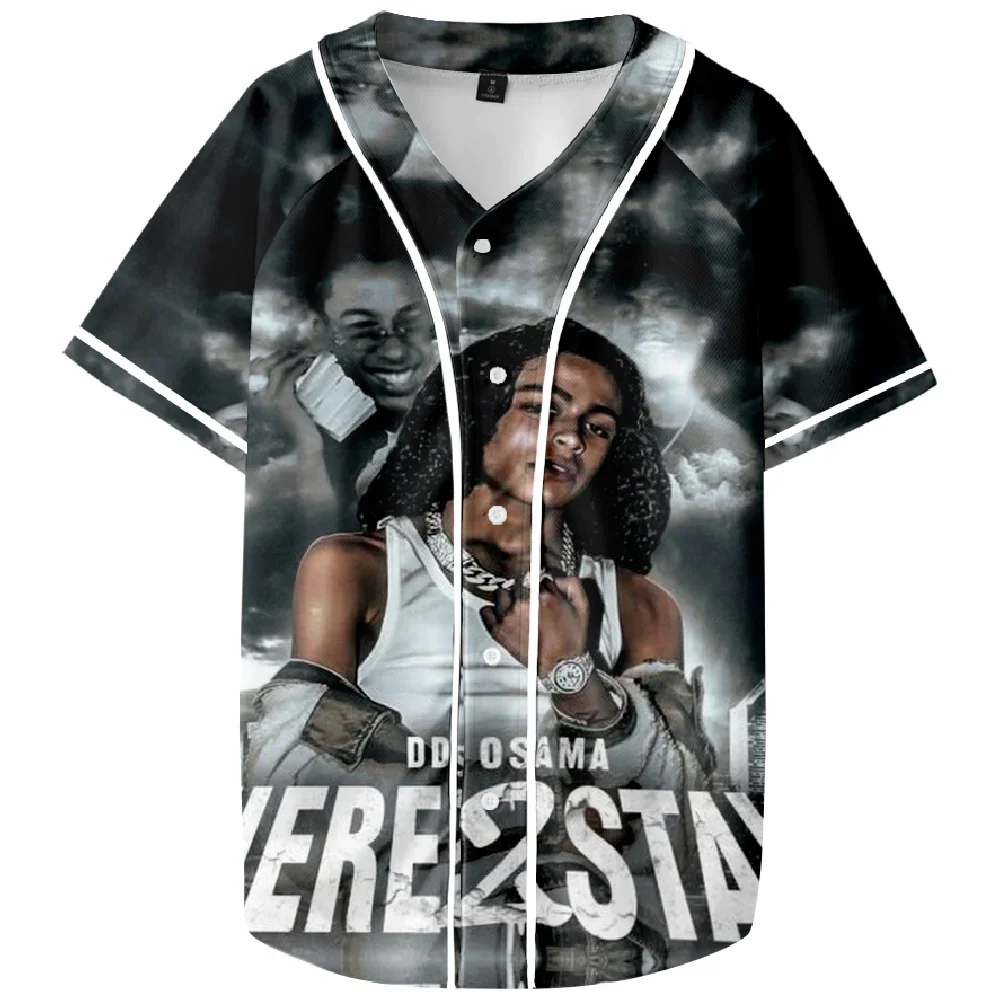 Rapper DD Osama Baseball Shirt Men Women Hipster Hip Hop Short Sleeve Baseball Jersey Tee Shirt Street Wear Summer Tops