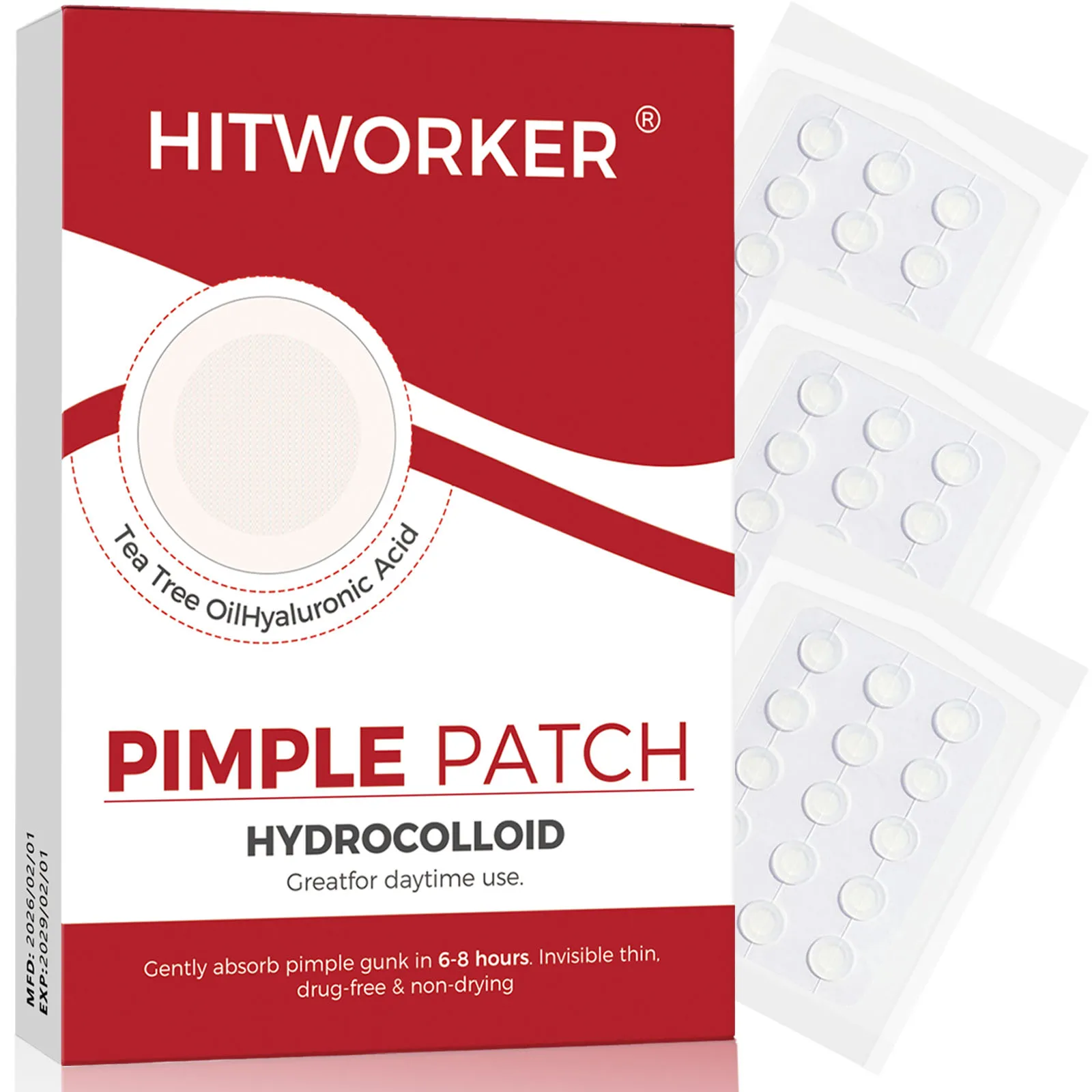 Unsichtbarer Wasserdichter Hydrokolloid-Akne-Patch für Gesichtsreinigung und -pflege, Essenz-Tool-Zubehör, Geeignet für Alle Hauttypen