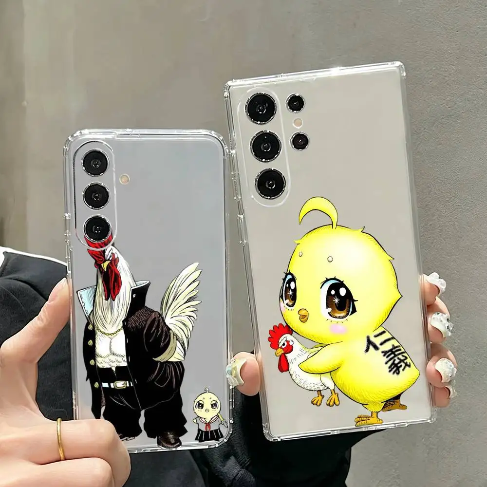 Rooster Fighter Manga Anime  Phone Case Transparent Silicone Soft For Samsung S25,S24,S21,S22,S23,S30,Ultra,S20,Plus,Fe