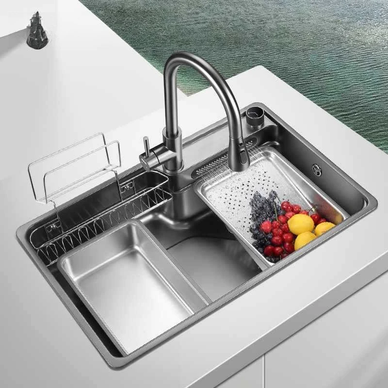 

Large single slot 304 stainless steel, kitchen, waterfall slot, household vegetable basin