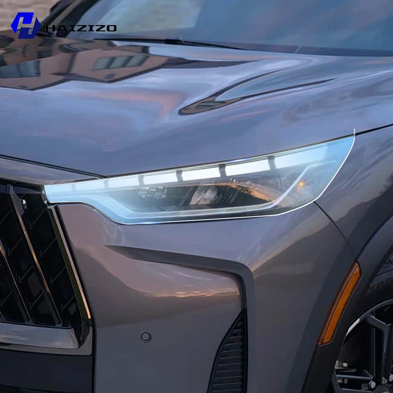 

For INFINITI QX60 2026 Smoke Black TPU Headlight Protection Film Anti-Scratch & UV Resistant Easy Install Vinyl Wrap Kit PPF