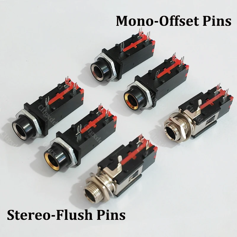6,35mm 1/4 Zoll Audio-Buchse Mono Stereo TS TRS Buchse für Panelmontage für Gitarrenverstärker und Audiogeräte PJ308/309 – Detail 3