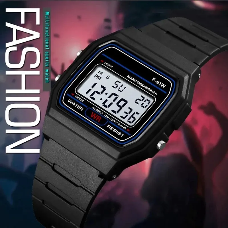 Sport LED Digital Watches for Men Women Kids Simple Small Square Dial Children Electronic Watch Silicone Band Fashion Mens Watch