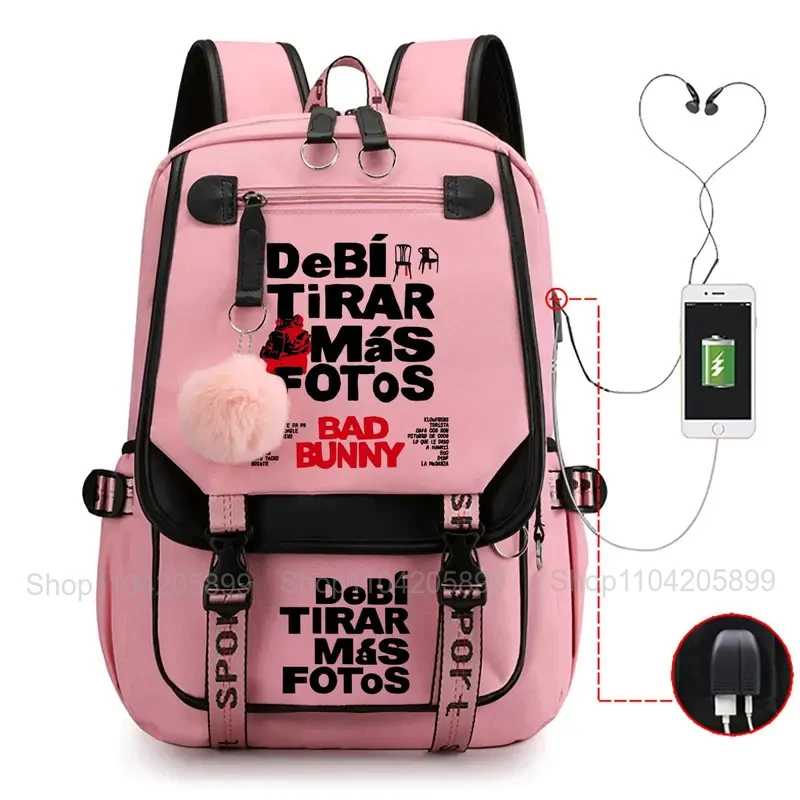 Pop Singer Backpack USB Charging Port Mochilas Student Schoolbag Daily Rucksack Casual Daypack Boys Girls Travel Bagpack