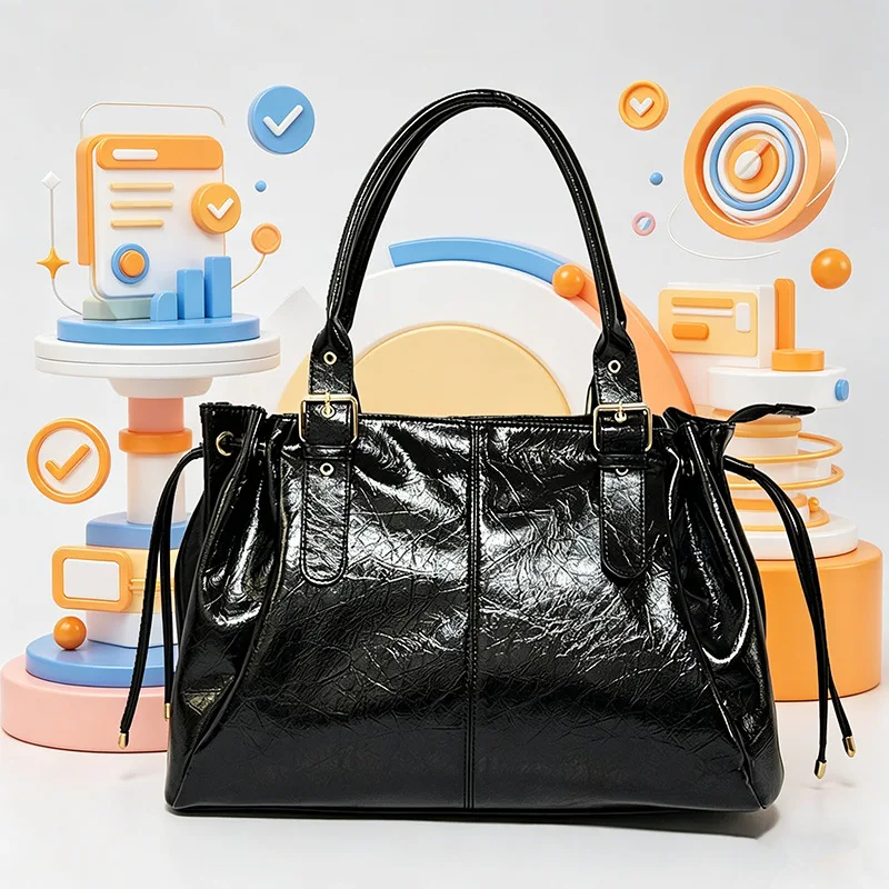 PU Leather Shoulder Bags Women Solid French Style Vintage Handbags Soft Fashion Packages Designer Female Casual Tote Bag 2026