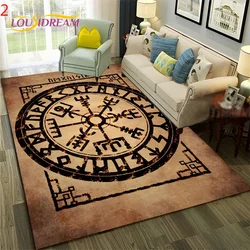 Nordic Viking Odin Valhalla Valknut Carpet Rug for Bedroom Living Room Home Sofa Decoration,Children Game Large Decor Floor Mat