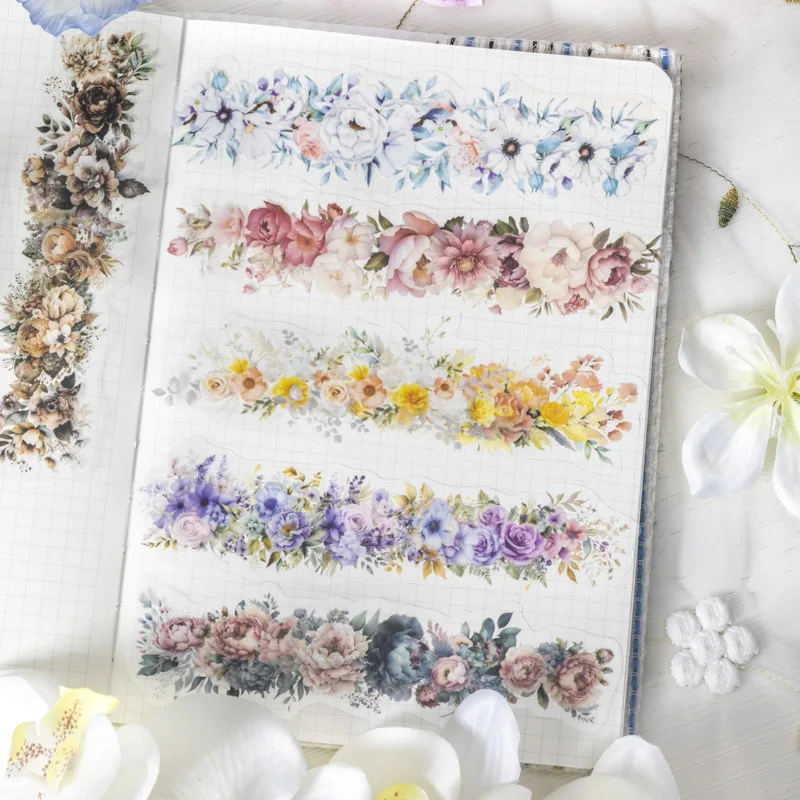 Mr. Paper 3 style 40Pcs/pack Encounter a sea of flowers series of floral stickers for DIY handbook water cup notebook decoration