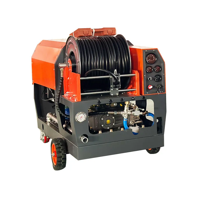 Diesel engine drives 550kg large sewage high pressure and large flow sewer dredging and cleaning machine