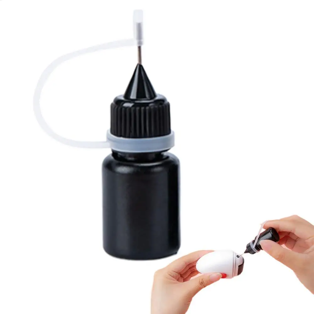 Recharge d'encre pour tampon tampon, encre noire, huile pour tampon quotidien, étanche, rouleau de tampon multifonctionnel, accessoires, utilisation facile, confidentialité, 5ml