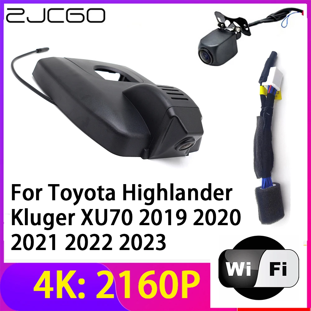 

ZJCGO 4K 2160P Dash Cam Car DVR Camera 2 Lens Recorder Wifi Night Vision for Toyota Highlander Kluger XU70 2019~2023