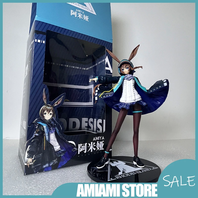 

21cm Arknights Amiya Standing Pose Figure Rabbit Girl Statue with Box Anime Model Collectible Christmas Color Box Children Gift