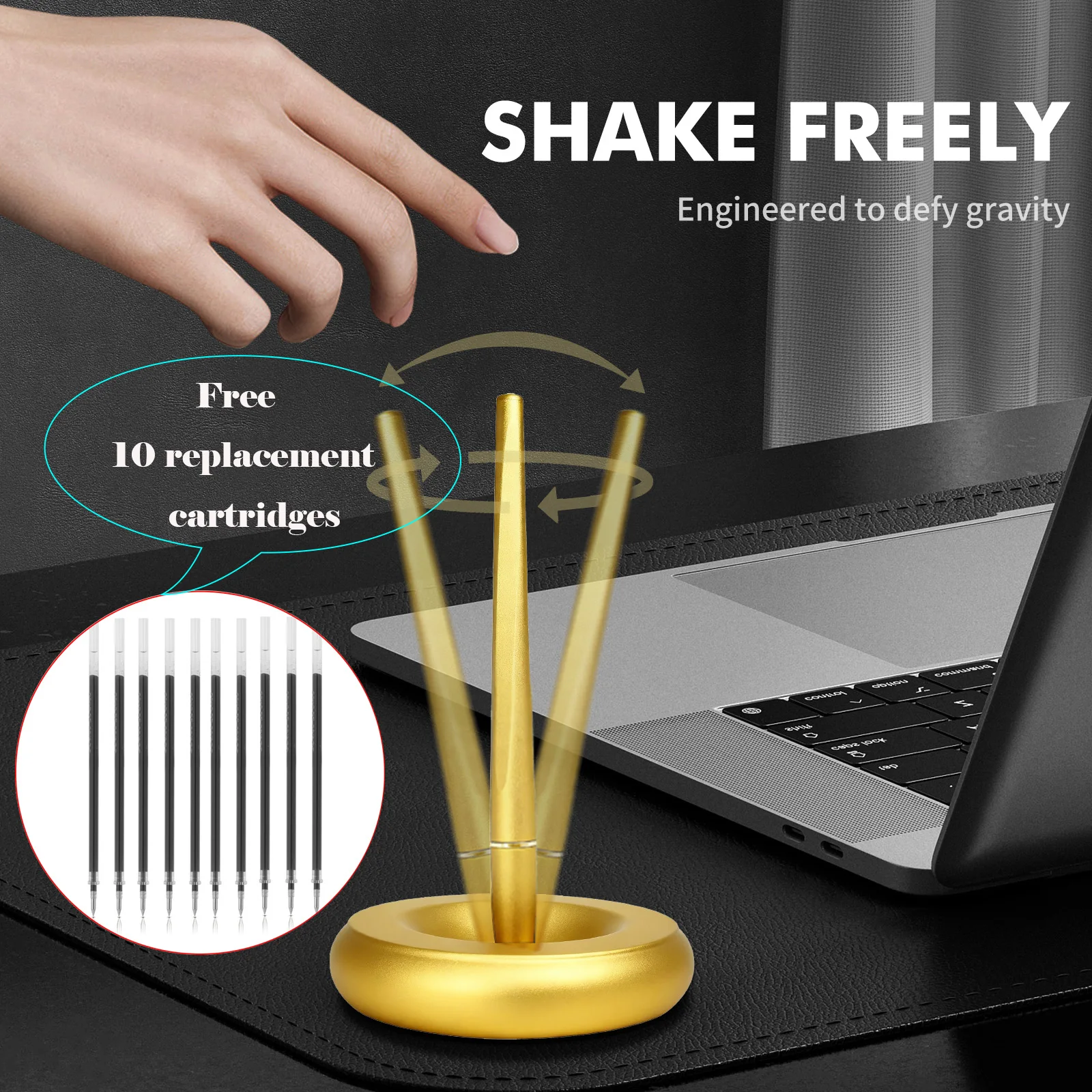 

New Creative Lesitation Black/Gold Multifunctional Aluminum For Allay Office Sent Relief Magnetism Friend Stress Dismay Gift