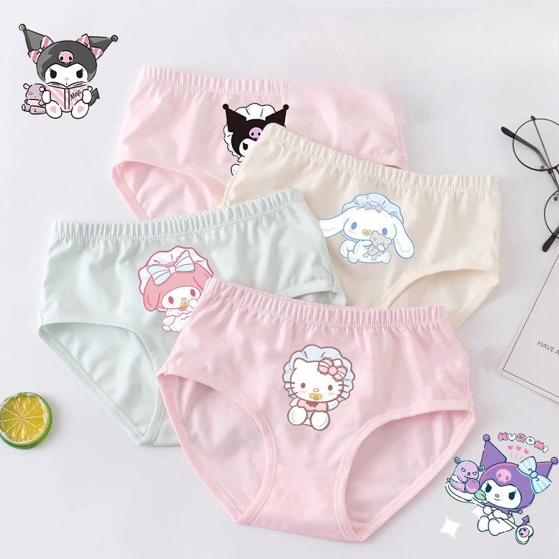 

Kawaii Kuromi My Melody Cinnamoroll Hello Kitty Sanrio Cute Underwear Children Student Cartoon Triangle Pants Gift for Kids