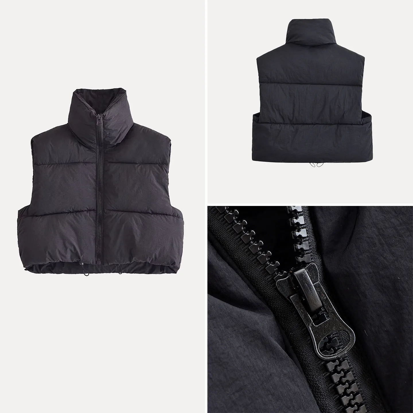 سترة قطنية فضفاضة أنيقة للنساء، موديل خريف 2025 الجديد من Z، سترة قصيرة للسيدات بسحاب، لون موحد للارتداء اليومي #4