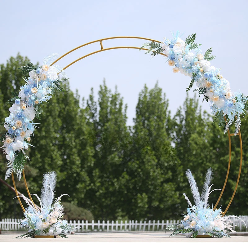 wedding wrought iron frame double-pole arch golden arch semi-circular arch balloon decoration frame wedding background props