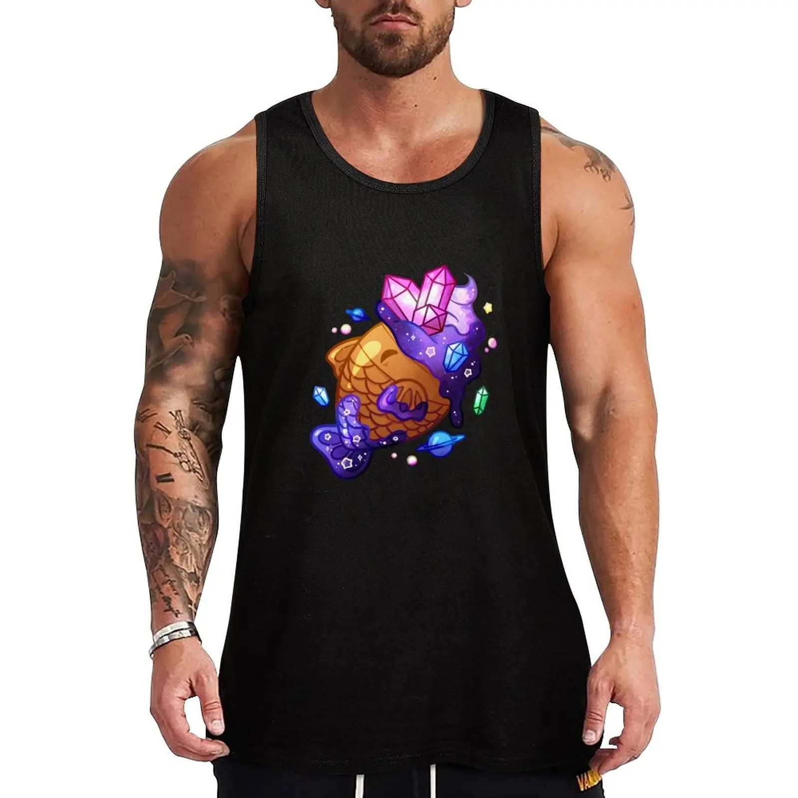 Galaxy Crystal Taiyaki Tank Top Men gym sportswear sports vest gym Man summer clothes