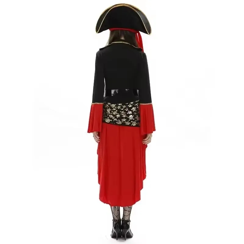 Purim Female Caribbean Pirates Captain Costume Halloween Cosplay Suit Woman Gothic Medoeval Fancy Dress Performance outfit