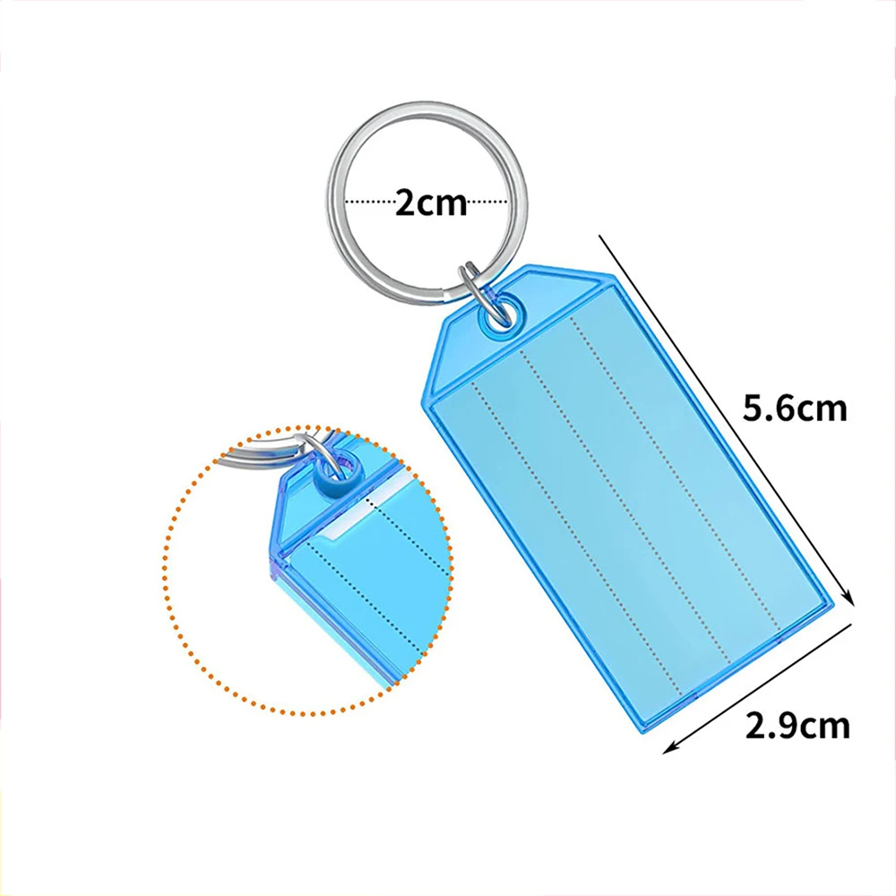 10-50pcs Colorful Plastic Keychain Key Tags label With Split Ring for DIY Numbered Name Baggage Tag ID Label Name Tags